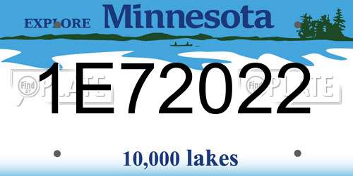 1E72022 Minnesota License Plate