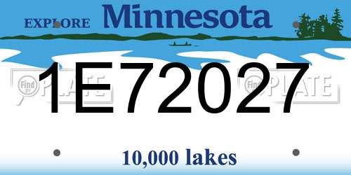 1E72027 Minnesota License Plate