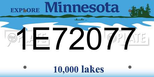 1E72077 Minnesota License Plate
