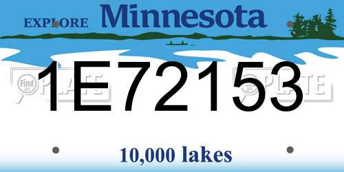 1E72153 Minnesota License Plate
