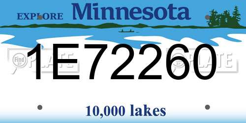 1E72260 Minnesota License Plate