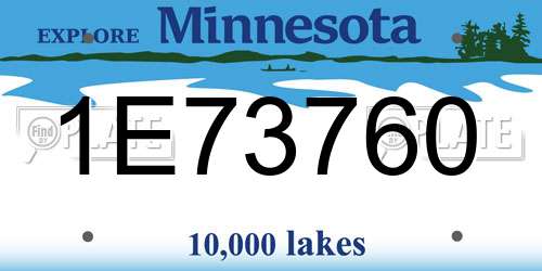 1E73760 Minnesota License Plate