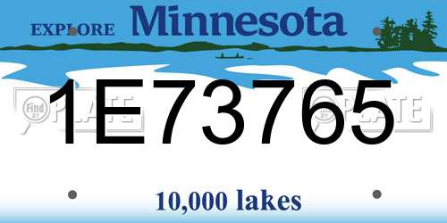 1E73765 Minnesota License Plate