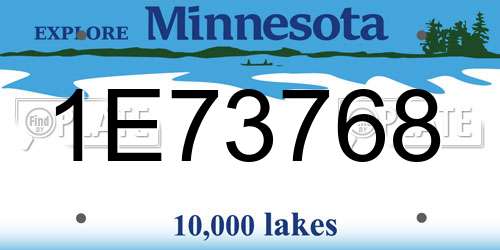 1E73768 Minnesota License Plate