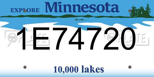 1E74720 Minnesota License Plate