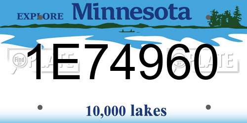 1E74960 Minnesota License Plate