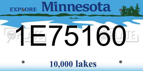 1E75160 Minnesota License Plate
