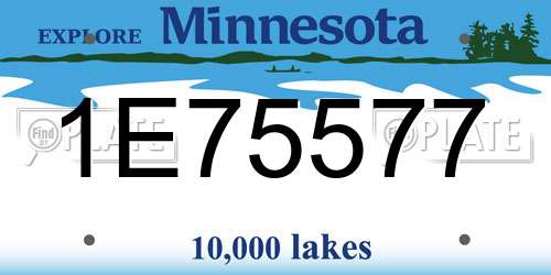1E75577 Minnesota License Plate