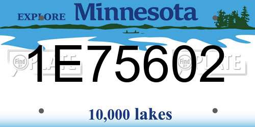 1E75602 Minnesota License Plate