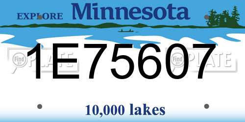 1E75607 Minnesota License Plate