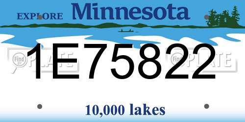 1E75822 Minnesota License Plate
