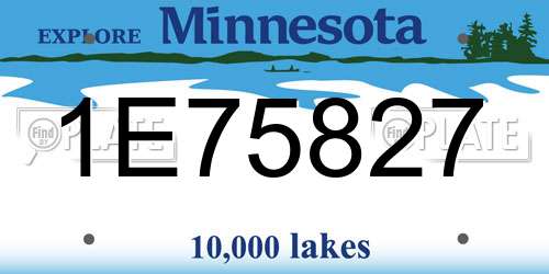 1E75827 Minnesota License Plate