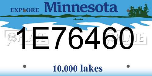 1E76460 Minnesota License Plate