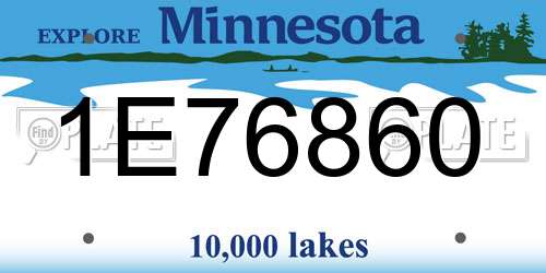 1E76860 Minnesota License Plate