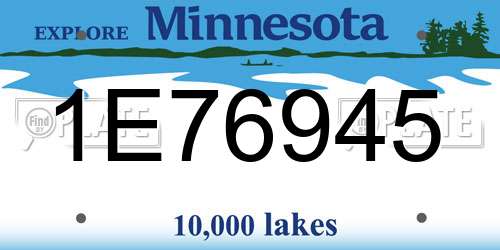 1E76945 Minnesota License Plate