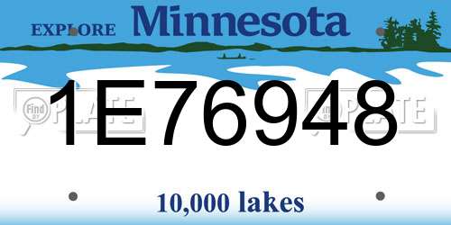 1E76948 Minnesota License Plate