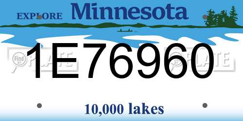 1E76960 Minnesota License Plate