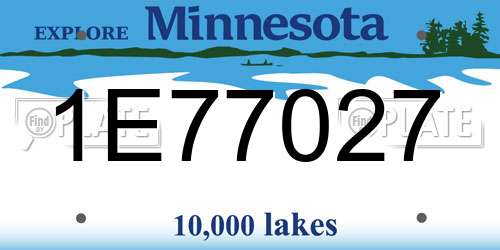 1E77027 Minnesota License Plate