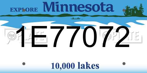 1E77072 Minnesota License Plate