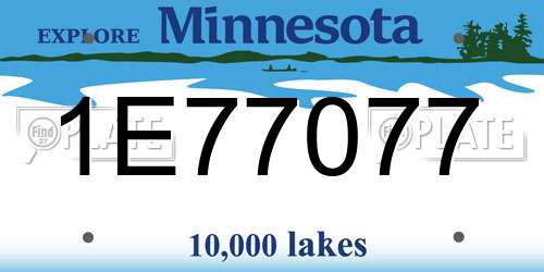 1E77077 Minnesota License Plate