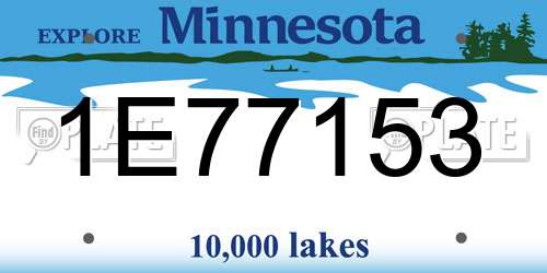 1E77153 Minnesota License Plate