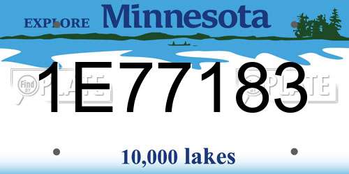 1E77183 Minnesota License Plate