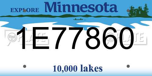 1E77860 Minnesota License Plate