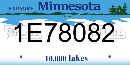 1E78082 Minnesota License Plate