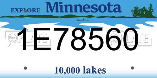 1E78560 Minnesota License Plate