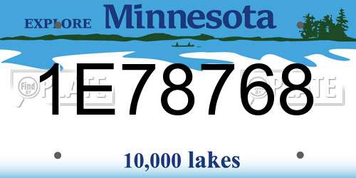 1E78768 Minnesota License Plate