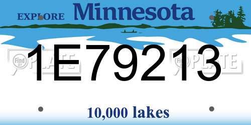 1E79213 Minnesota License Plate