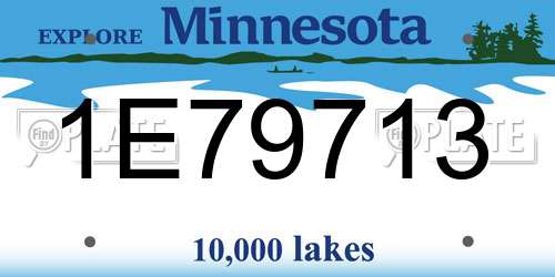 1E79713 Minnesota License Plate
