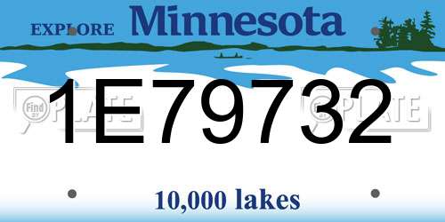 1E79732 Minnesota License Plate