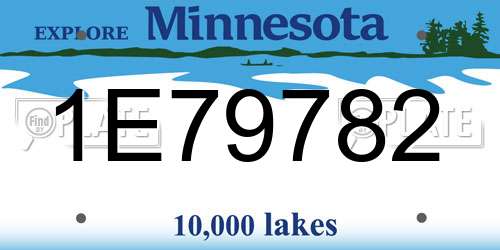 1E79782 Minnesota License Plate