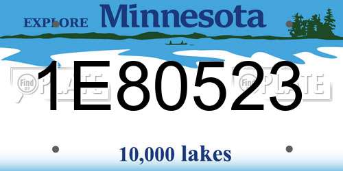 1E80523 Minnesota License Plate