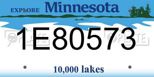 1E80573 Minnesota License Plate