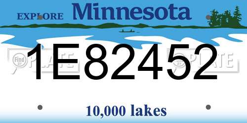 1E82452 Minnesota License Plate
