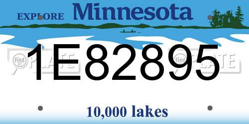 1E82895 Minnesota License Plate