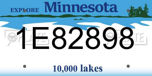 1E82898 Minnesota License Plate