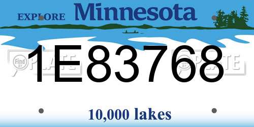 1E83768 Minnesota License Plate