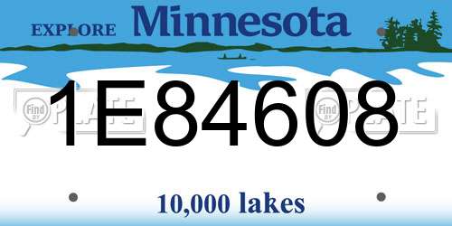 1E84608 Minnesota License Plate