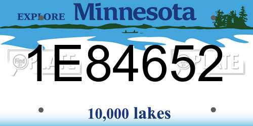 1E84652 Minnesota License Plate