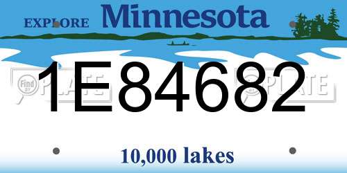 1E84682 Minnesota License Plate