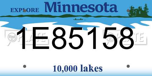 1E85158 Minnesota License Plate