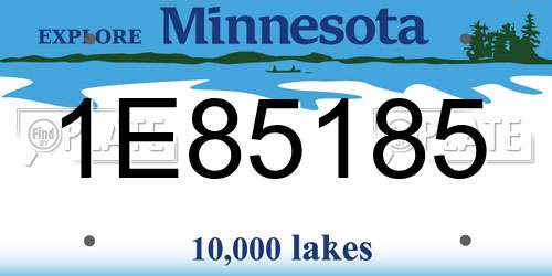 1E85185 Minnesota License Plate