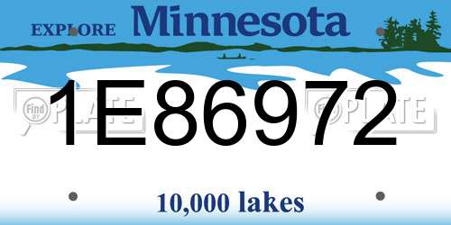 1E86972 Minnesota License Plate
