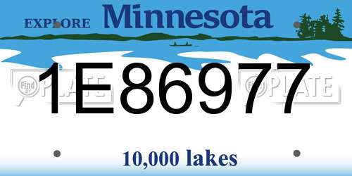 1E86977 Minnesota License Plate