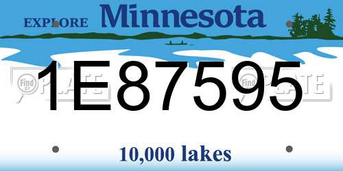 1E87595 Minnesota License Plate