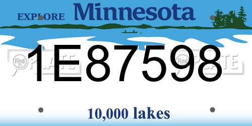 1E87598 Minnesota License Plate