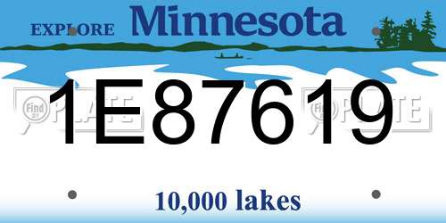 1E87619 Minnesota License Plate